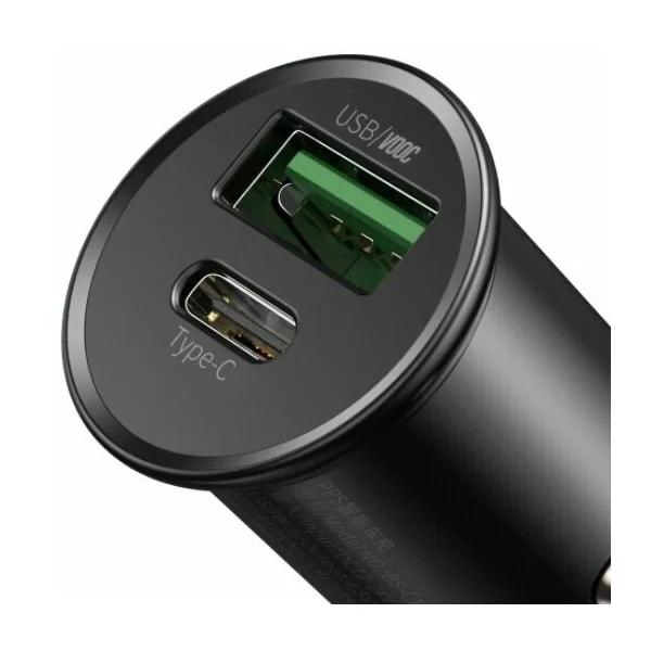 thumb картинка Автомобильное зарядное устройство Baseus Circular Metal PPS Quick Charger Car Charger 30W от магазина Fastoo