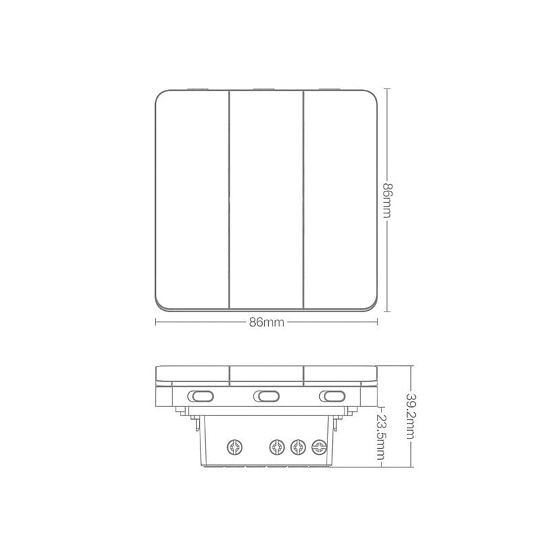 thumb картинка Выключатель настенный Yeelight Smart Switch Light (трехклавишный) от магазина Fastoo