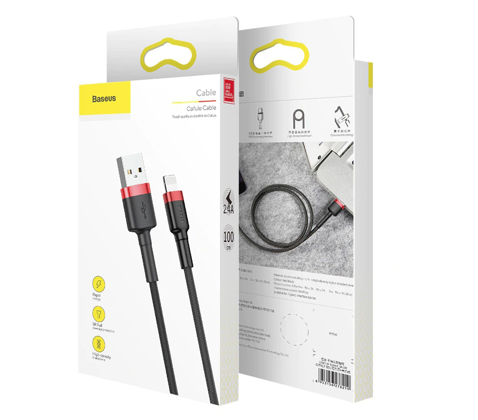 thumb картинка Кабель Baseus Cafule Cable USB - Lightning 2,4А 1м от магазина Fastoo