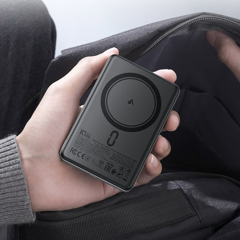 thumb картинка Аккумулятор внешний AceFast M12 PD20W Ultra-thin Magnetic Wireless Charging Power Bank 10000mAh от магазина Fastoo