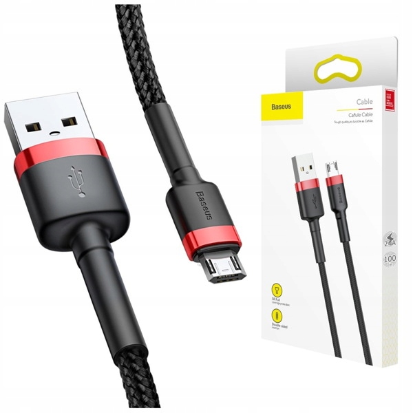 thumb картинка Кабель Baseus Cafule Cable USB micro 2,4A 1m от магазина Fastoo