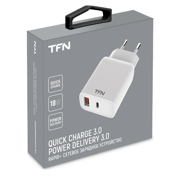 thumb картинка Сетевое зарядное устройство TFN USB-A USB-C (18W) от магазина Fastoo