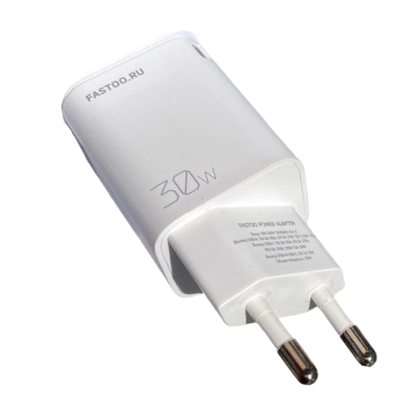 thumb картинка Сетевое зарядное устройство Fastoo Compact Quick Charger USB-A+USB-C 30W от магазина Fastoo