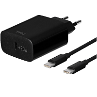 картинка Сетевое ЗУ TFN Type-C с кабелем Type-C 20W магазин Fastoo являющийся официальным дистрибьютором в России 