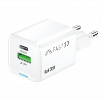 картинка Сетевое зарядное устройства Fastoo GaN Charger 30W A+C магазин Fastoo являющийся официальным дистрибьютором в России 