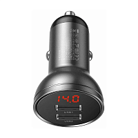 картинка Автомобильное зарядное устройство Baseus Digital Display Dual Car Charger 24W магазин Fastoo являющийся официальным дистрибьютором в России 